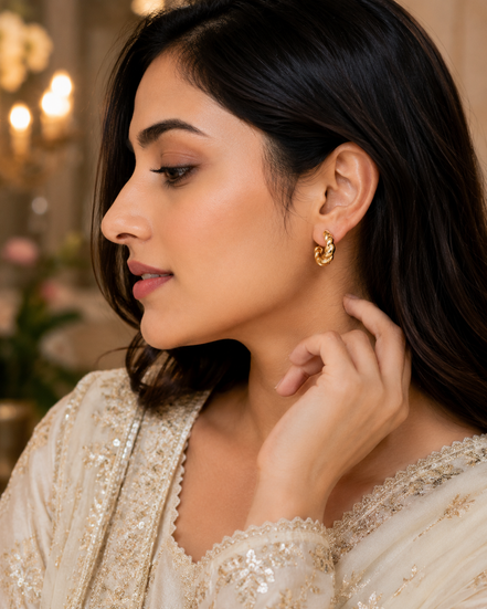 Classic Twisted Gold Plated Studs