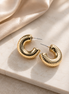 Imperial Half Loop Gold Plated Studs