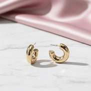 Imperial Half Loop Gold Plated Studs