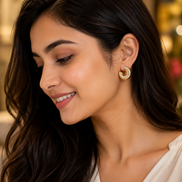 Sinuous Spiral Hoops Gold Plated Studs
