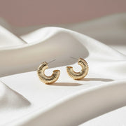 Sinuous Spiral Hoops Gold Plated Studs