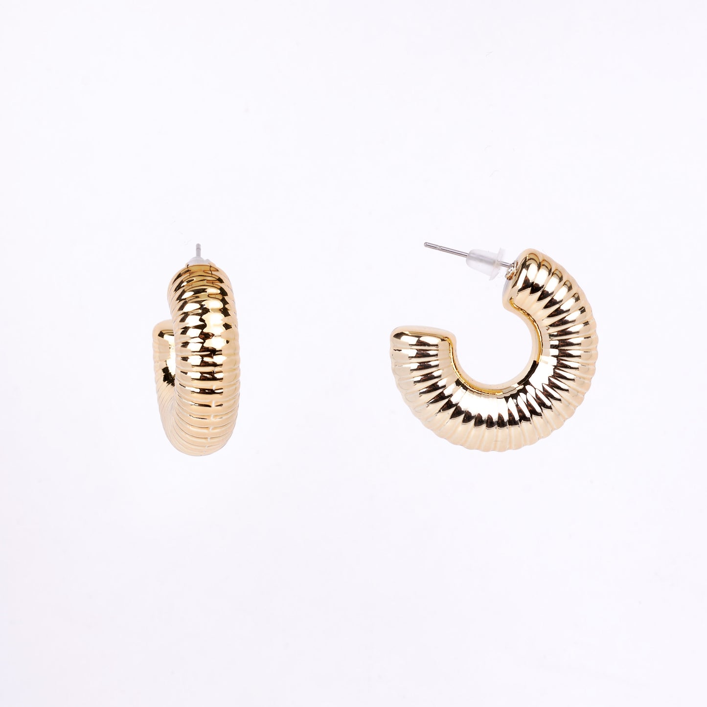 Sinuous Spiral Hoops Gold Plated Studs