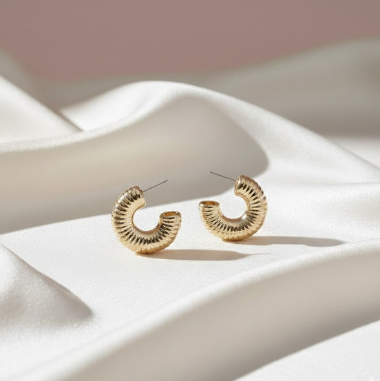 Sinuous Spiral Hoops Gold Plated Studs