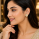 Gold Plated American Diamond Halo Stud Earrings