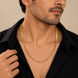 Gold Plated Men's Snake Chain Necklace with Sleek Textured Pattern