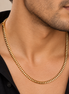 Men's Gold Plated Curb Chain Necklace with Interlocking Link Pattern