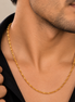 Men's Gold Plated Twisted Rope Chain Necklace with Classic Link Pattern