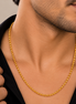 Men's Gold Plated Link Chain Necklace with Classic Round Link Pattern