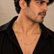 Men's Gold Plated Mesh Chain Necklace with Sleek Woven Link Pattern