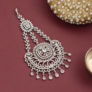 Rhodium Plated White American Diamond Bridal Passa