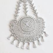 Rhodium Plated White American Diamond Bridal Passa