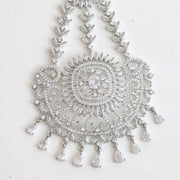 Rhodium Plated White American Diamond Bridal Passa