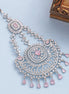 Rhodium Plated Mint Pink American Diamond Bridal Passa