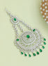 Rhodium Plated Crystal Green American Diamond Bridal Passa