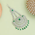 Rhodium Plated Crystal Green American Diamond Bridal Passa