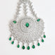 Rhodium Plated Crystal Green American Diamond Bridal Passa