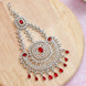 Rhodium Plated Ruby Red American Diamond Bridal Passa