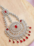 Rhodium Plated Ruby Red American Diamond Bridal Passa