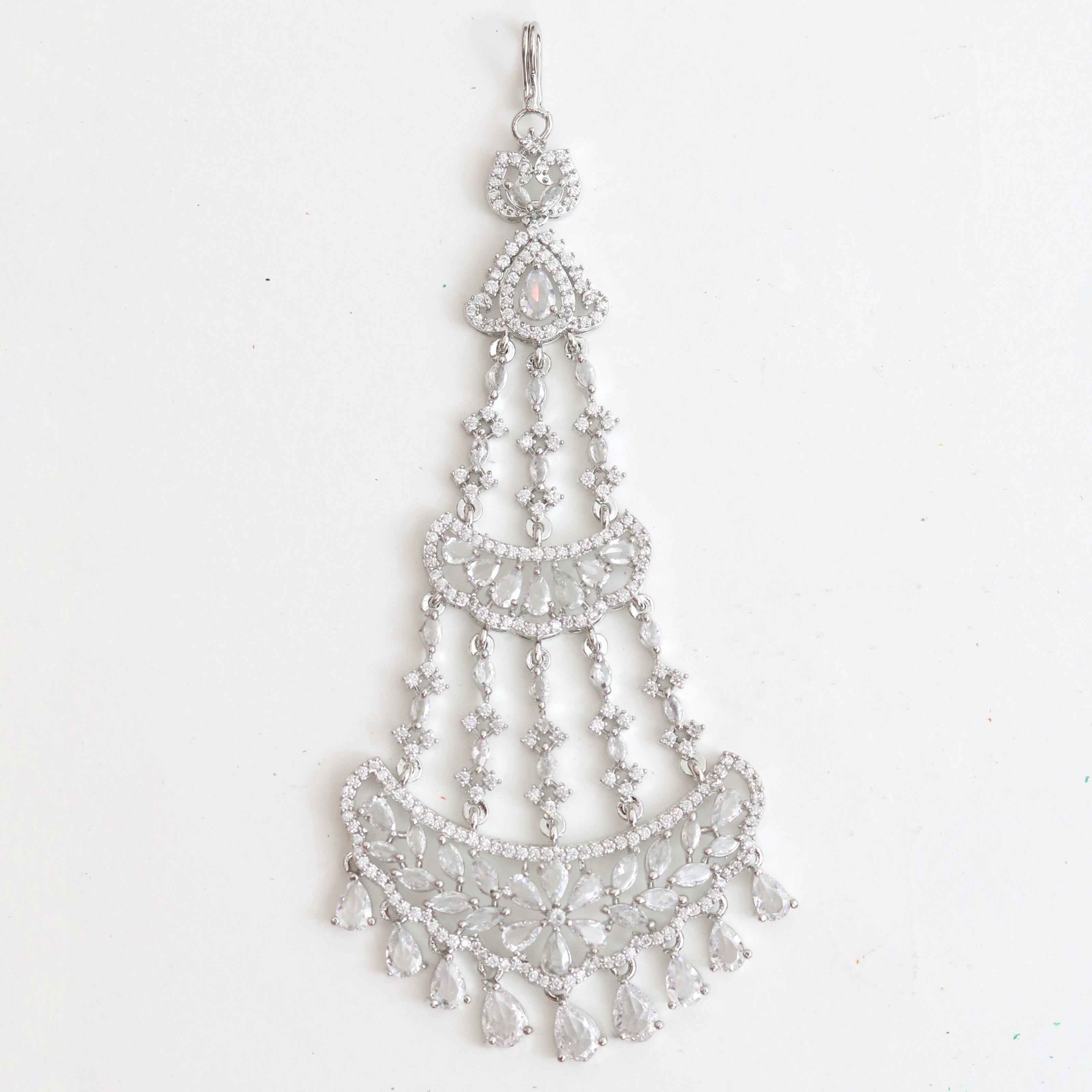 Traditional CZ White Stone Studded Bridal Passa