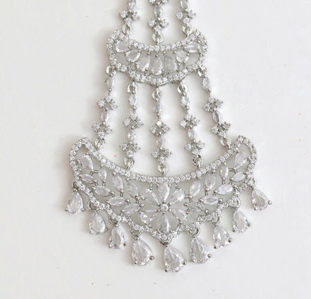 Traditional CZ White Stone Studded Bridal Passa