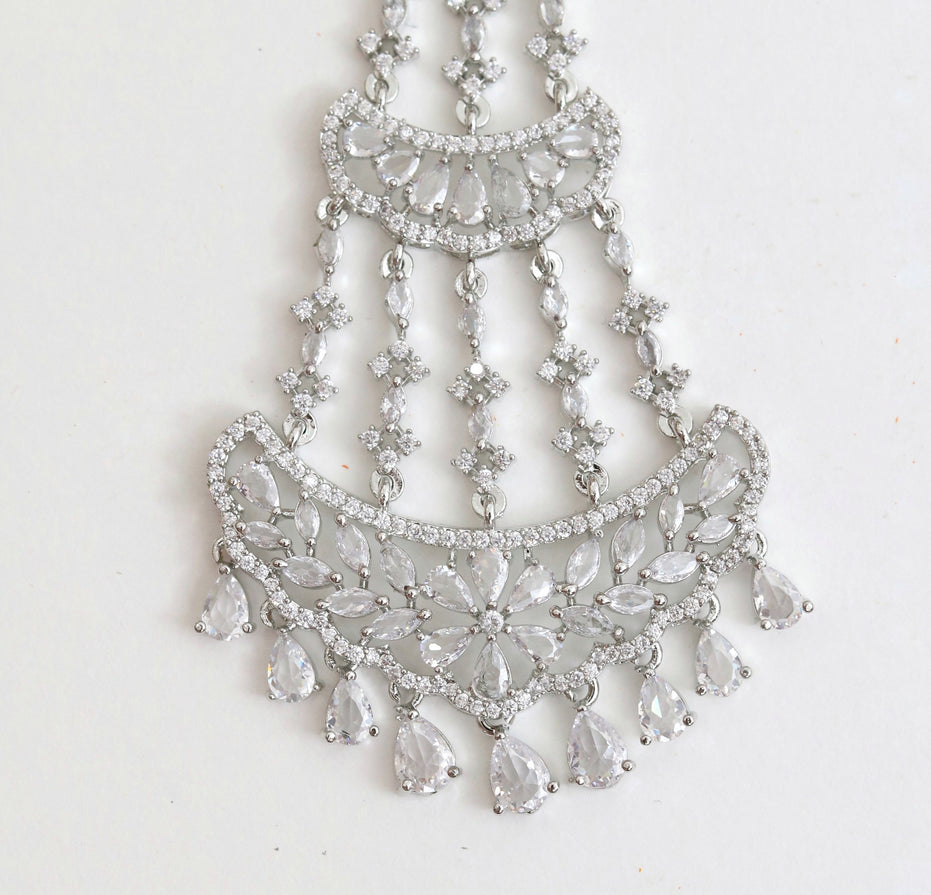 Traditional CZ White Stone Studded Bridal Passa