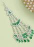 Traditional CZ Crystal Green Stone Studded Bridal Passa