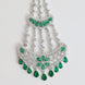 Traditional CZ Crystal Green Stone Studded Bridal Passa