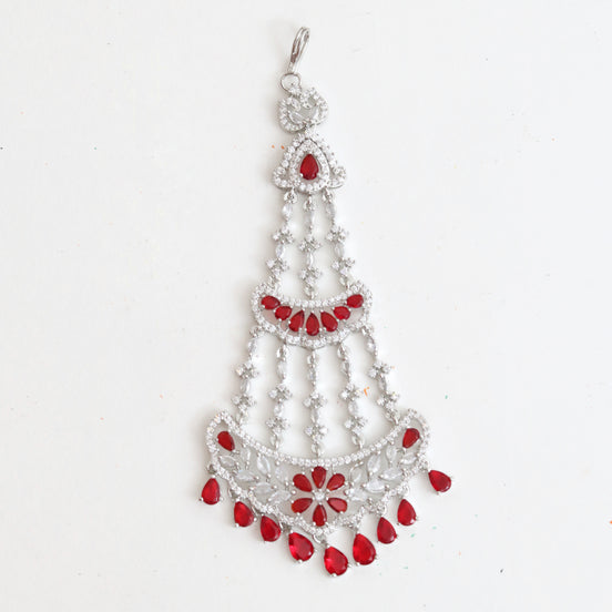 Traditional CZ Ruby Red Studded Bridal Passa
