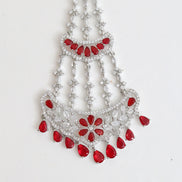 Traditional CZ Ruby Red Studded Bridal Passa