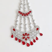 Traditional CZ Ruby Red Studded Bridal Passa