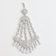 Rhodium-Plated American Diamond Cascading Bridal Passa