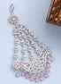 Rhodium-Plated American Diamond Cascading Maang Tikka
