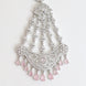 Rhodium-Plated American Diamond Cascading Maang Tikka