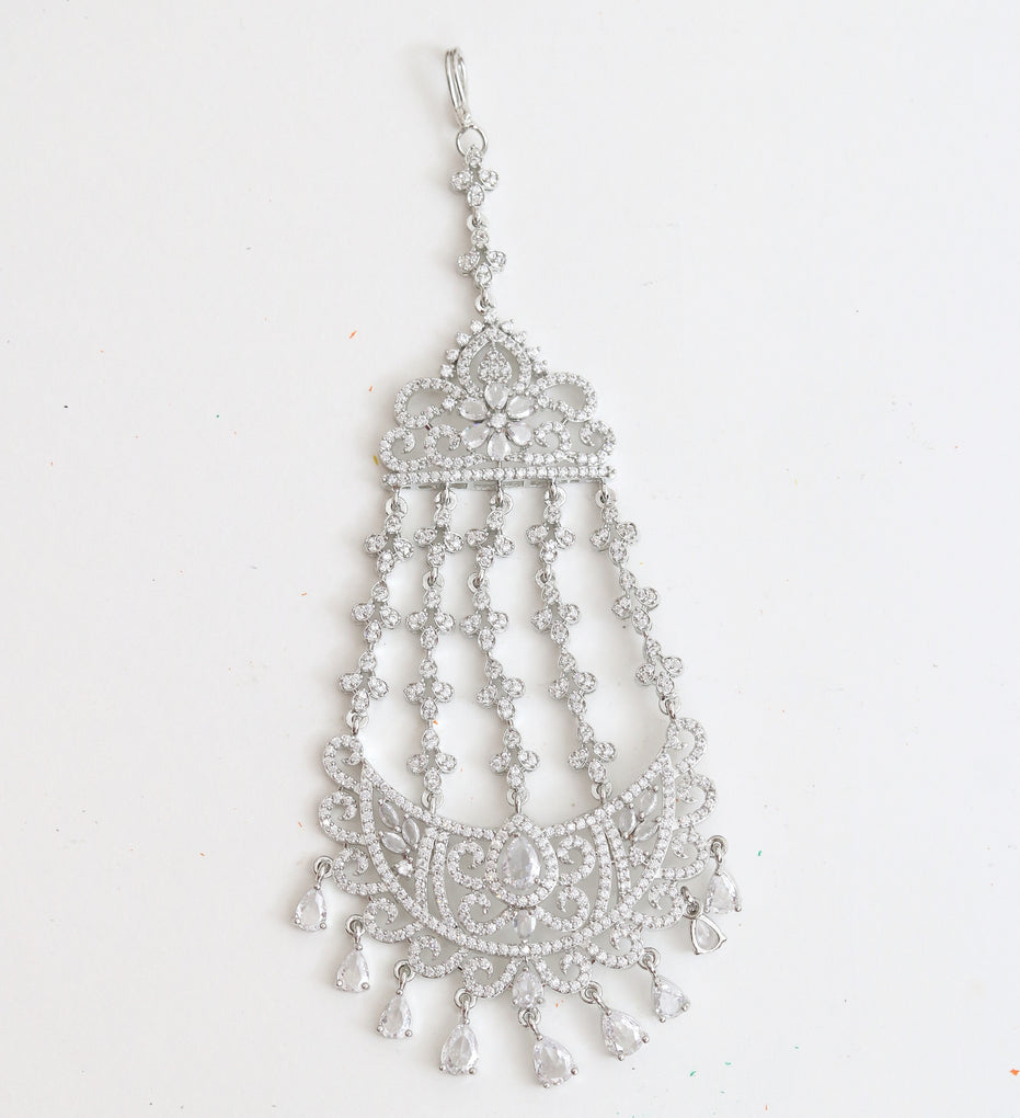Traditional CZ Stone Studded Bridal Jhoomer Passa