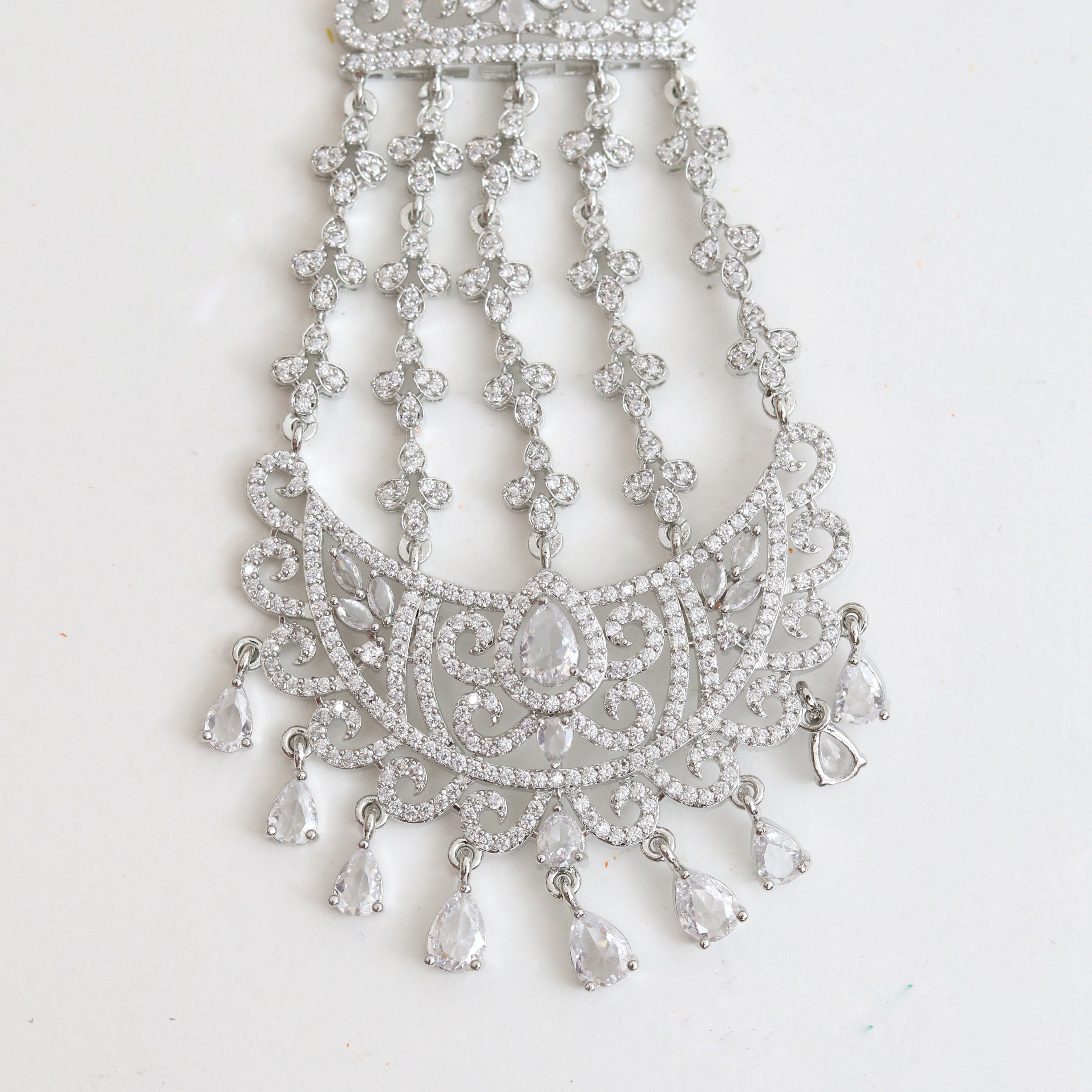 Traditional CZ Stone Studded Bridal Jhoomer Passa