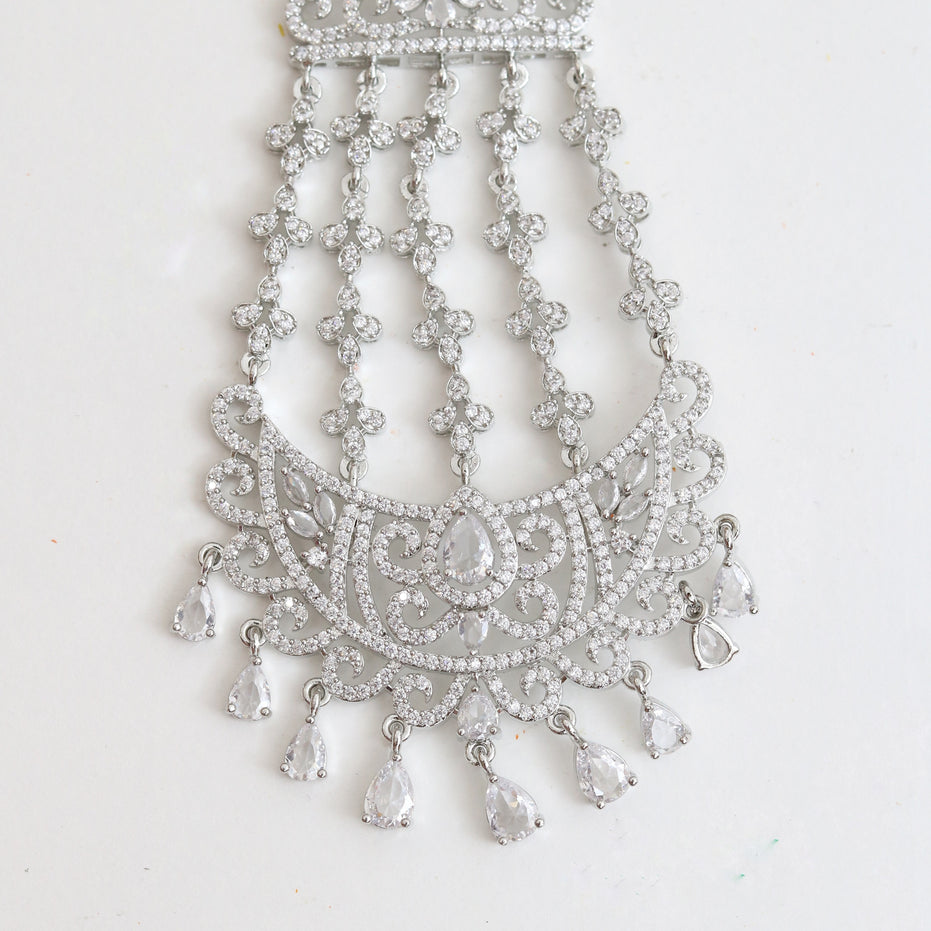 Traditional CZ Stone Studded Bridal Jhoomer Passa