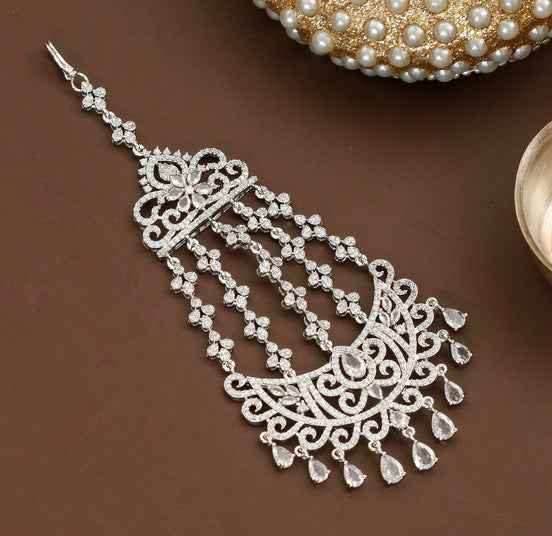 Traditional CZ Stone Studded Bridal Jhoomer Passa