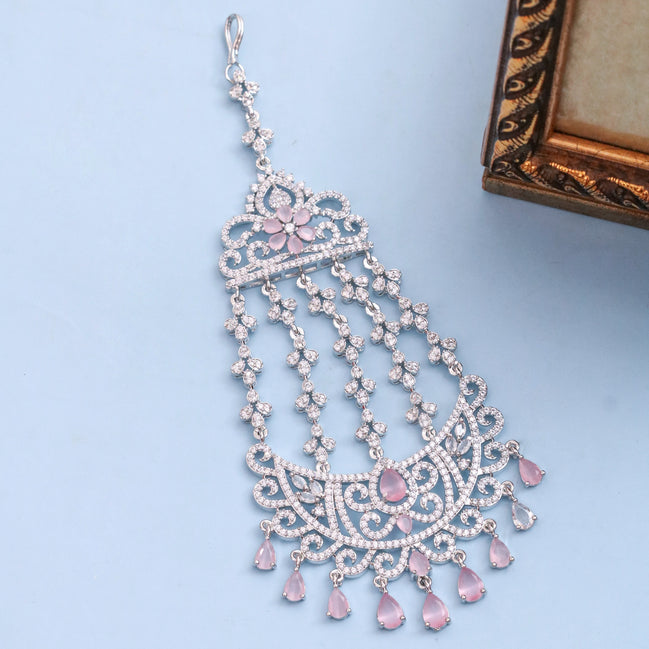 Traditional CZ Stone Studded Bridal Jhoomer Passa