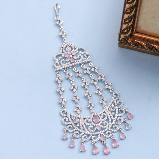 Traditional CZ Stone Studded Bridal Jhoomer Passa