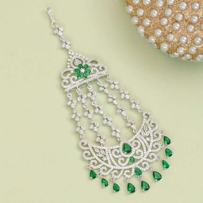 Traditional CZ Stone Studded Bridal Jhoomer Passa