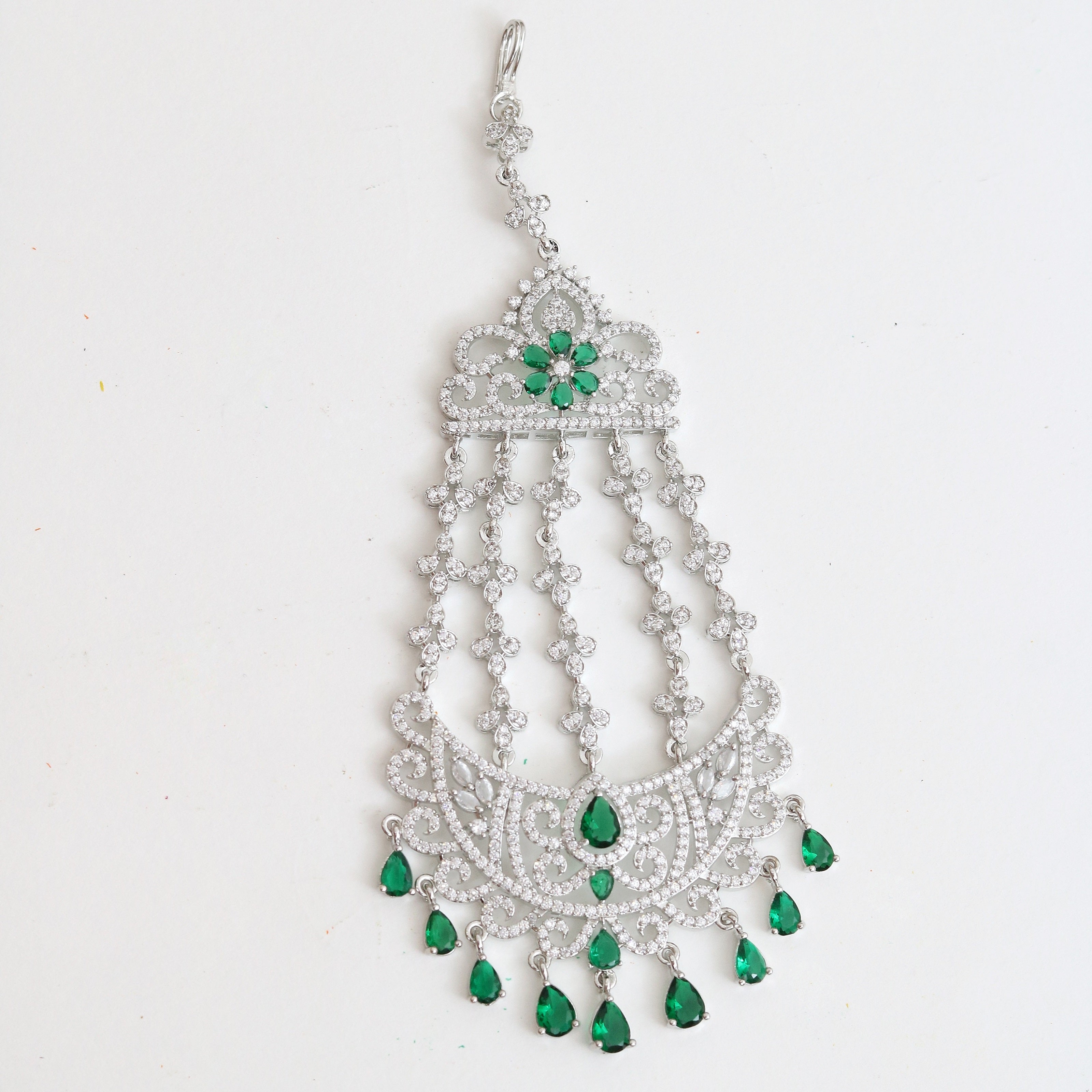 Traditional CZ Stone Studded Bridal Jhoomer Passa