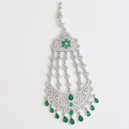 Traditional CZ Stone Studded Bridal Jhoomer Passa