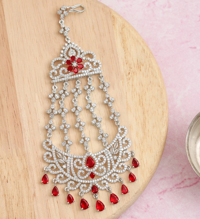 Traditional CZ Stone Studded Bridal Jhoomer Passa