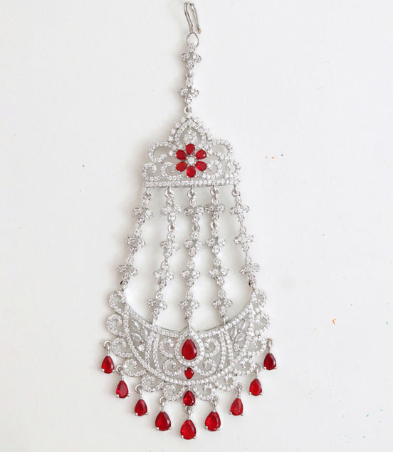 Traditional CZ Stone Studded Bridal Jhoomer Passa