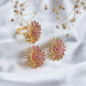 Gold Plated Sunburst American Diamond Jewelry Set (Pack of 2)