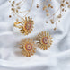 Gold Plated Sunburst American Diamond Jewelry Set (Pack of 2)