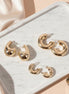 Amazing Half Circle Gold Plated Studs (Pack of 3)