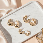 Amazing Half Circle Gold Plated Studs (Pack of 3)