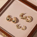 Amazing Half Circle Gold Plated Studs (Pack of 3)