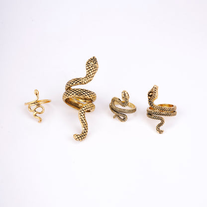 Serpentine Gold Plated Grace Ring (Pack of 4)